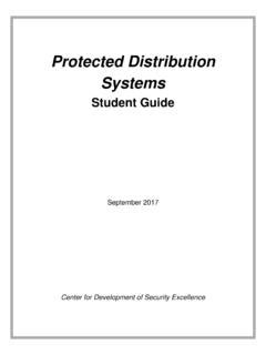 Protected Distribution Systems Student Guide .